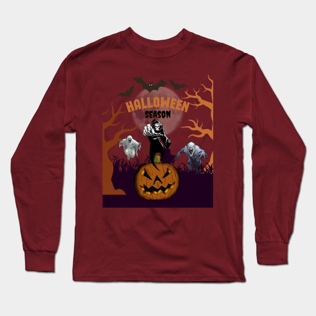 Spooky Creepy Halloween Season Long Sleeve T-Shirt by Tuff Tees